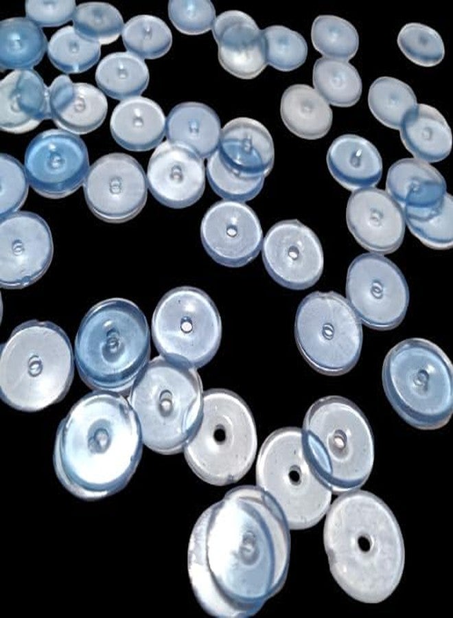 FROWWY Flat Clear Bluish Silicone Ear Back Stoppers/Push Buttons/Findings Stud Earring Plugs for Gold and Silver Earrings (100) - Image 2